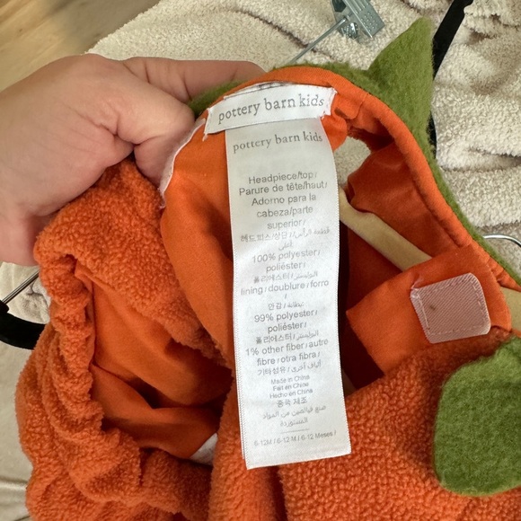 Pottery Barn Kids pumpkin halloween costume 2 piece set hat jack-o-lantern baby - Picture 4 of 9